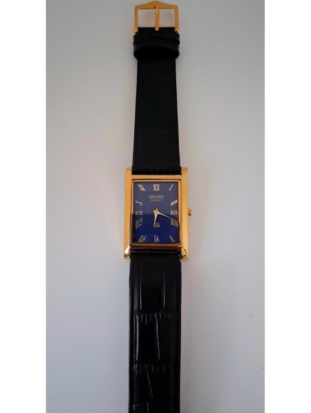 Men's Seiko Tank Blue Dial Dress Watch & Batt-Dial mod - Picture 3 of 7
